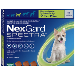 NexGard Spectra 7.5-15 kg Dog Internal & External Parasite Chew (3 Count)