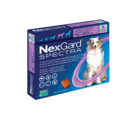 NexGard Spectra 15-30 kg Dog Internal & External Parasite Chew | 3-Count Monthly Protection