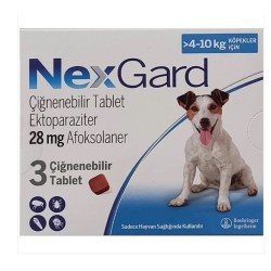 NexGard 4-10 kg Dog External Parasite Chew | 3-Count Monthly Protection