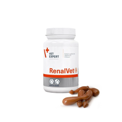 Vet Expert RenalVet 60 Capsules | Cat Dog Kidney Failure Support & Phosphate Binder