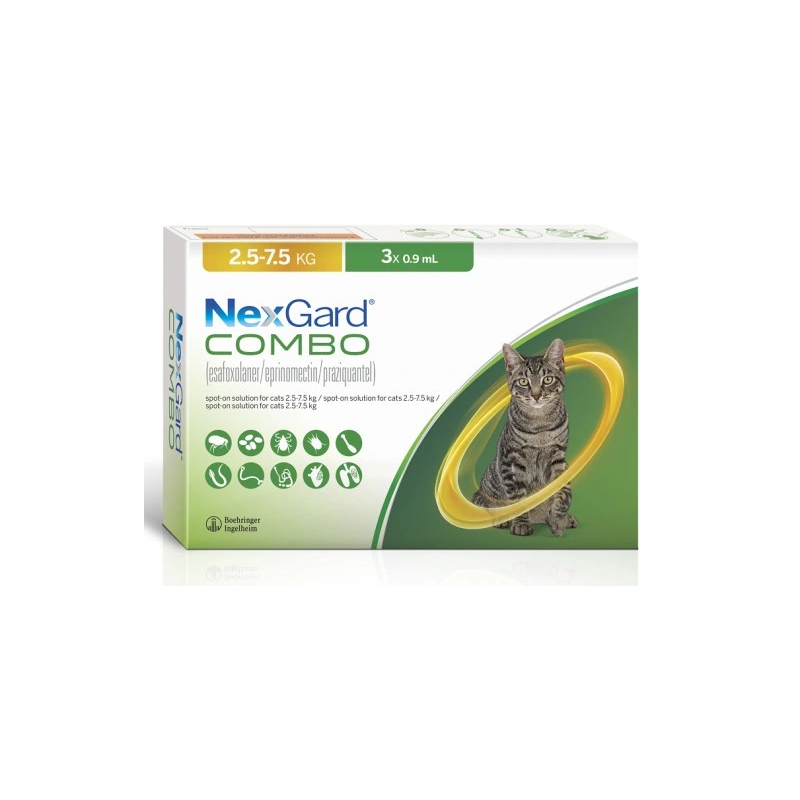 NexGard Combo Cat 0.9 ml (2.5-7.5 kg) | Internal & External Parasite