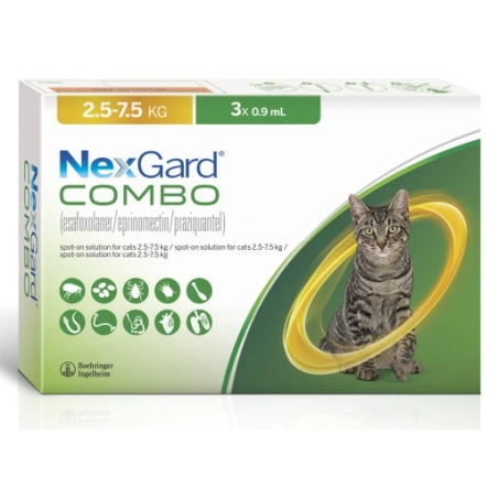 NexGard Combo Cat 0.9 ml (2.5-7.5 kg) | Internal & External Parasite