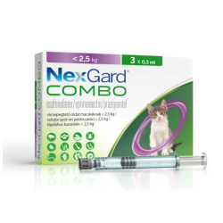 NexGard Combo Cat 0.3 ml (Under 2.5 kg) 3 Pipettes | Internal & External Parasite