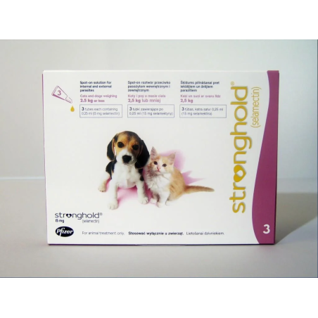 Stronghold 15 mg (≤2.5 kg) Cat & Dog | External Parasite Spot-On 3 Pipettes
