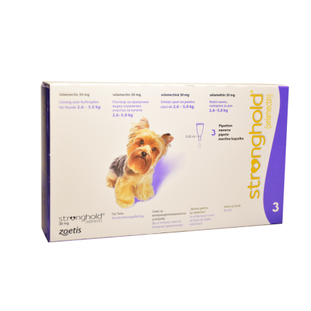 Stronghold 30 mg (2.6-5.0 kg) Dog | External Parasite Spot-On 3 Pipettes