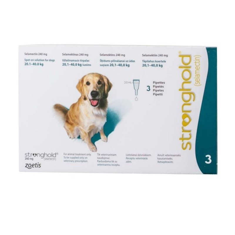 Stronghold 240 mg (20-40 kg) Dog | External Parasite Spot-On 3 Pipettes